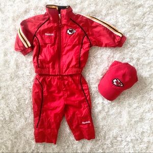 Vintage KC Chiefs tracksuit & hat, 6-9 months
